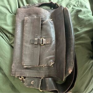 Bally Black/Brown Leather Briefcase